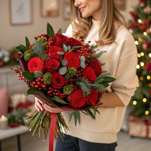 Яркий букет на Новый год 2026