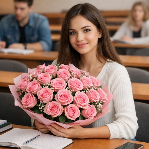 Розовые розы на Татьянин день