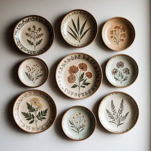 Декоративное блюдо в интерьере на стене