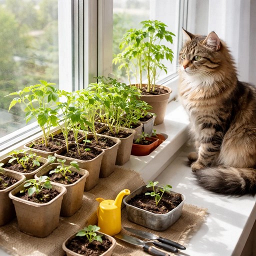 Защита рассады от кошек