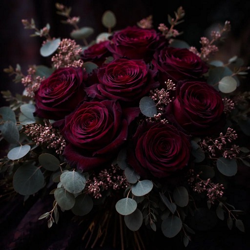 Бордовые розы
