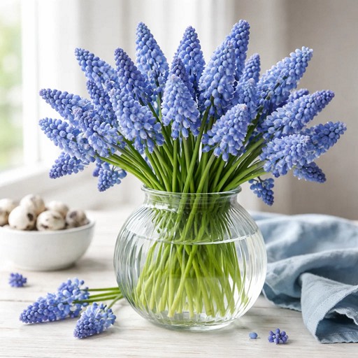Цветы мускари — весенние брызги синевы в саду и букетах