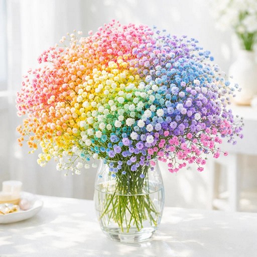 Букет из крашеных гипсофил