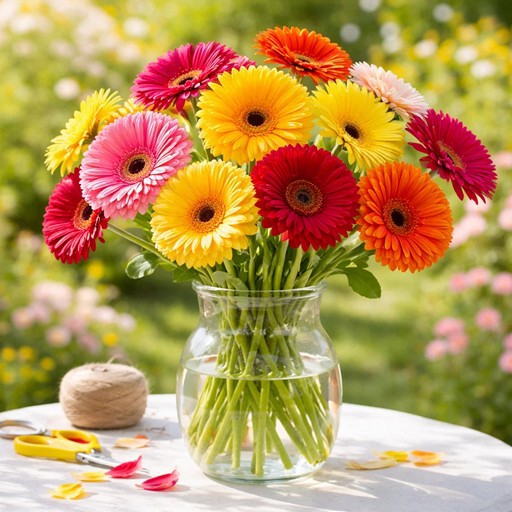 Яркие герберы в вазе