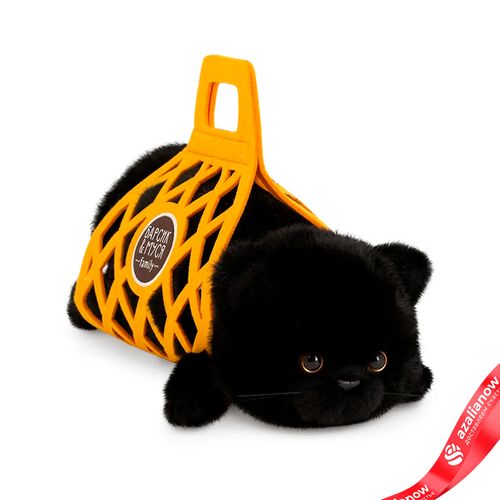 Игрушка м/н «Кот Барсик» в сумке, 35см, черный