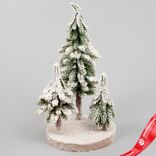 Маленькое фото 1: Елочки искусственные заснеженные на подставке, Н26х17х17см, зеленый/белый