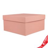 Маленькое фото 2: Коробка подарочная квадратная, 20х20х10 см, пудровый