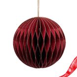 Маленькое фото 1: Украшение подвесное «Шар» (бумага), D15см, темно-красный