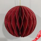 Маленькое фото 1: Украшение подвесное «Шар» (бумага), D10см, красный