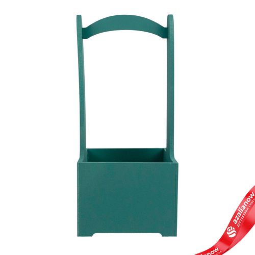 Фото 2: Корзина (дерево), 14х14х30см, изумрудный