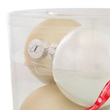 Маленькое фото 3: Набор шаров 6шт. в тубе (стекло), D10см, микс шампань/кремовый