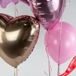 Маленькое фото 5: Композиция из 5 шаров с гелием, розовый, розовое-золото