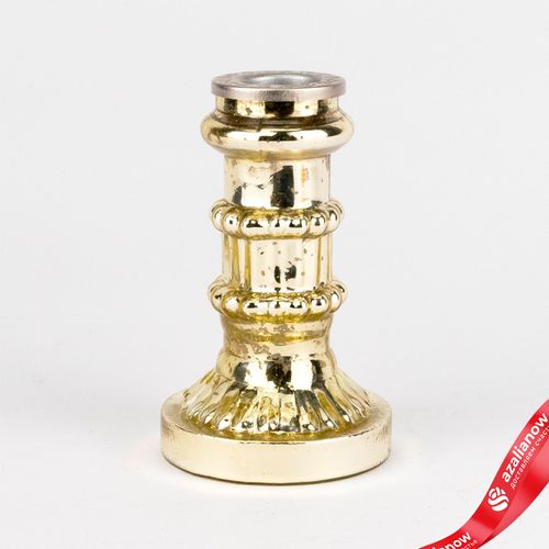 Подсвечник (стекло), Н11х6,5х6,5см, шампань