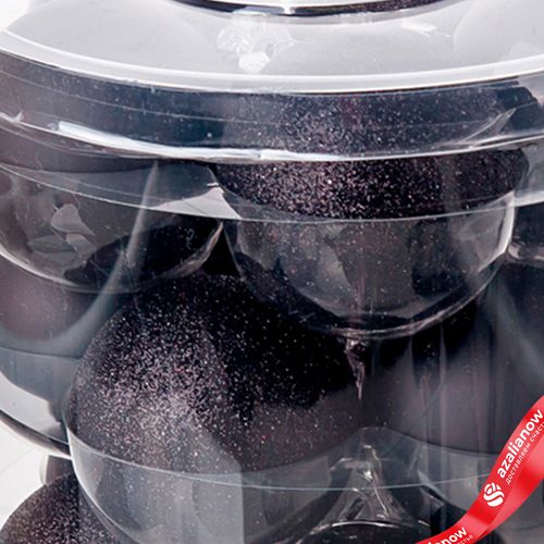 Фото 5: Набор шаров 15шт. в тубе (стекло), D6см, в асс., черный