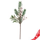 Маленькое фото 1: Ветка еловая с ягодами, H30 см, белый