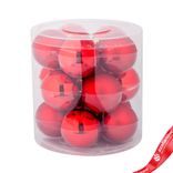 Маленькое фото 1: Набор шаров 15шт. в тубе (стекло), D6см, в асс., красный