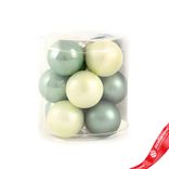 Маленькое фото 1: Набор шаров 12шт. в тубе (стекло), D3см, в асс., зеленый