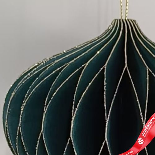 Фото 4: Украшение подвесное «Луковица» (бумага), D11х10см, темно-зеленый