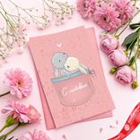 Маленькое фото 2: Открытка «С любовью (зайчики в кармашке)», 10х15 см