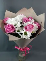 Фото флориста 1: Букет для мамы «Розы в белом»