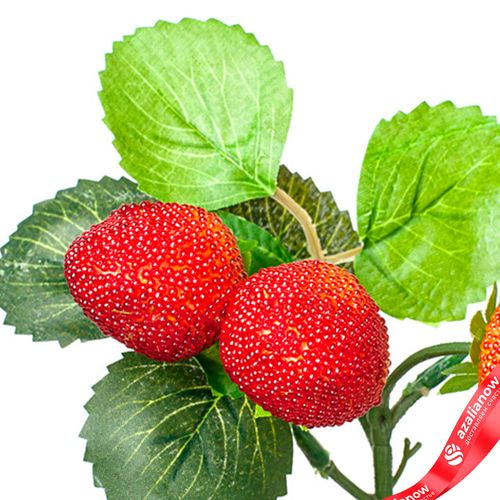 Фото 4: Ветка клубники, 28см, красный