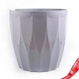 Маленькое фото 1: Кашпо «Флюте» со вставкой (пластик), D20xH19см, 4,5л, светло-серый