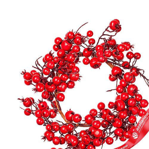 Фото 2: Венок с ягодами, 25см, красный