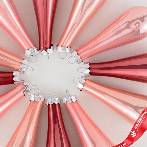 Фото 3: Набор украшений Капли 12шт. в тубе (стекло), 2,5x7,5см, микс розовый