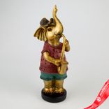 Маленькое фото 3: Сувенир «Слон с саксофоном» (полирезин), Н24х8х10,5см, золотой/красный