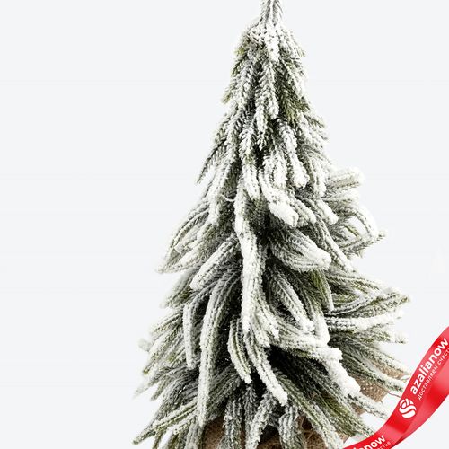 Фото 2: Ель искусственная заснеженная в кашпо, Н45х20х20см, зеленый/белый