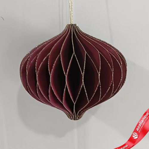 Украшение подвесное «Луковица» (бумага), D11х10см, темно-красный