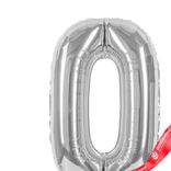 Маленькое фото 2: Шар с гелием «Цифра - 0», 102 см., серебро