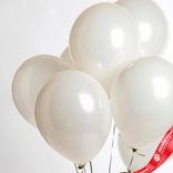 Маленькое фото 2: Композиция из 7 белых шаров с гелием, 30 см