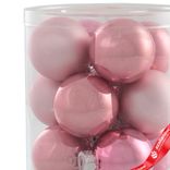 Маленькое фото 3: Набор шаров 12шт. в тубе (стекло), D4см, в асс., розовый