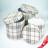 Маленькое фото 1: Набор коробок, подарочных, круглых, 3шт., D19,5xH19см, белый