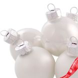 Маленькое фото 3: Набор шаров 12шт. в тубе (стекло), D4см, в асс., белый, вид 1