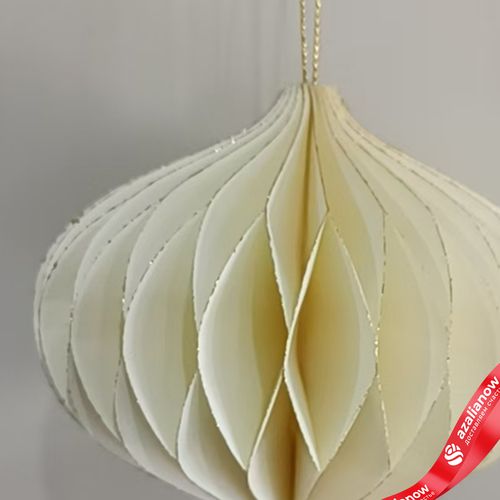 Фото 2: Украшение подвесное «Луковица» (бумага), D11х10см, кремовый