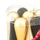 Маленькое фото 2: Набор украшений Капли 12шт. в тубе (стекло), 2,5x7,5см, микс черный/золотой