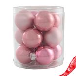 Маленькое фото 1: Набор шаров 12шт. в тубе (стекло), D4см, в асс., розовый