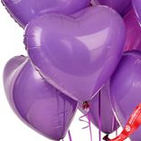 Маленькое фото 4: Композиция из 9 шаров с гелием «Сердца», фиолетовый