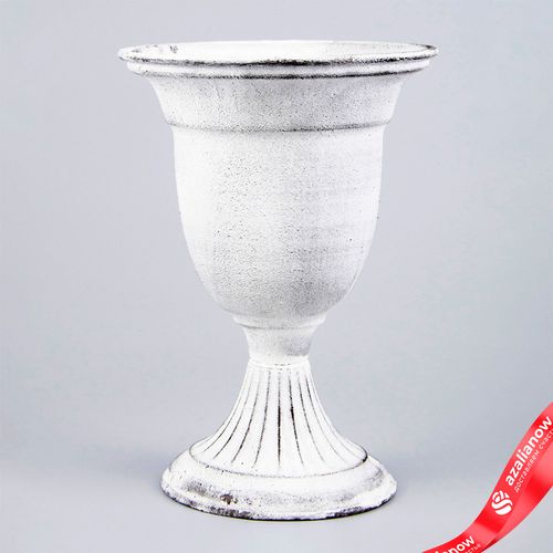 Вазон (металл), D15xH21,5см, белый