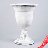 Маленькое фото 1: Вазон (металл), D15xH21,5см, белый