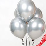 Маленькое фото 2: Композиция из 5 шаров с гелием, 30 см, серебряный