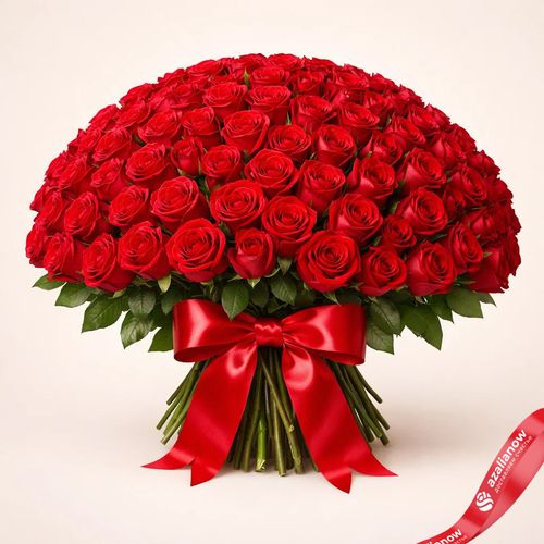 Букет из 201 красной розы с лентой