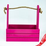 Маленькое фото 1: Корзина (дерево), 21х12х23см, бордовый