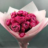 Фото флориста 3: Розовые кустовые пионовидные розы в упаковке, 7 шт.