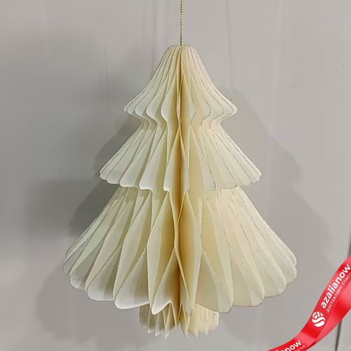 Украшение подвесное «Елочка» (бумага), D18х22см, кремовый