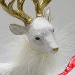 Маленькое фото 5: Сувенир «Олень» (полирезин), Н24,5х16х7,5см, белый/золотой