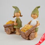 Маленькое фото 1: Сувенир «Мальчик/Девочка» (полирезин), H13,5х10,2х6,3см, зеленый