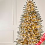 Маленькое фото 2: Ель искусственная заснеженная с лампочками «Cамарская» (PE), 2,4м, белый